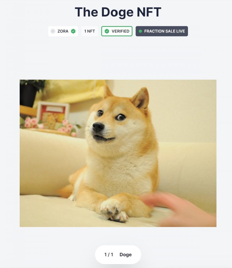 The Doge Fractionalized NFT